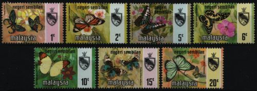 Malaya - Negri Sembilan 1971 - Mi-Nr. 88-94 I ** - MNH - Schmetterlinge