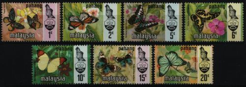Malaya - Pahang 1971 - Mi-Nr. 83-89 ** - MNH - Schmetterlinge / Butterflies
