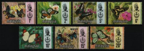 Malaya - Perak 1971 - Mi-Nr. 122-128 I ** - MNH - Schmetterlinge / Butterflies