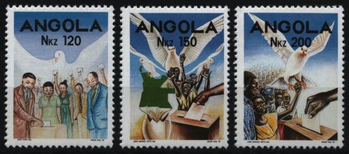 Angola 1992 - Mi-Nr. 906-908 ** - MNH - Erste freie Wahlen