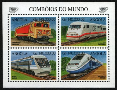 Angola 1997 - Mi-Nr. 1114-1117 ** - MNH - Eisenbahn / Trains