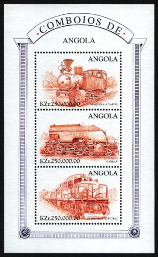 Angola 1997 - Mi-Nr. 1118-1120 ** - MNH - Eisenbahn / Trains