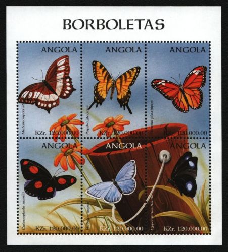Angola 1998 - Mi-Nr. 1189-1194 ** - MNH - KLB - Schmetterlinge / Butterflies