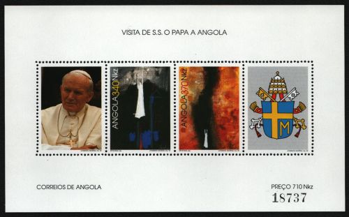 Angola 1992 - Mi-Nr. Block 13 ** - MNH - Papst Johannes Paul II