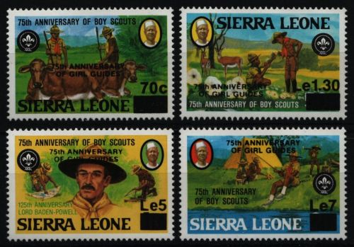Sierra Leone 1985 - Mi-Nr. 822-825 ** - MNH - Pfadfinder / Scouts