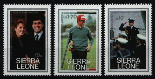 Sierra Leone 1986 - Mi-Nr. 897-899 ** - MNH - Hochzeit Prinz Andrew