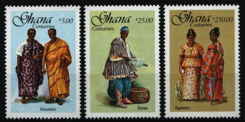 Ghana 1988 - Mi-Nr. 1190-1192 ** - MNH - Trachten / Costumes