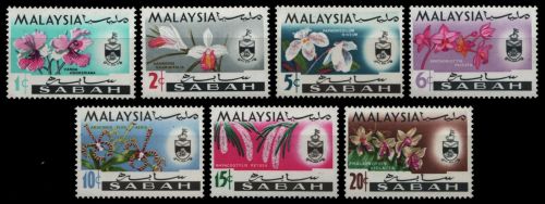 Malaya - Sabah 1965 - Mi-Nr. 17-23 ** - MNH - Orchideen / Orchids