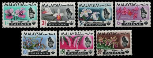 Malaya - Pahang 1965 - Mi-Nr. 76-82 ** - MNH - Orchideen / Orchids