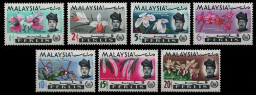 Malaya - Perlis 1965 - Mi-Nr. 40-46 ** - MNH - Orchideen / Orchids