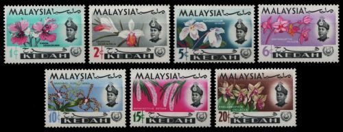 Malaya - Kedah 1965 - Mi-Nr. 106-112 ** - MNH - Orchideen / Orchids