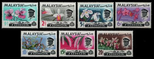 Malaya - Johore 1965 - Mi-Nr. 154-160 ** - MNH - Orchideen / Orchids