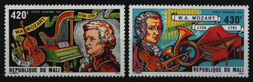 Mali 1981 - Mi-Nr. 847-848 ** - MNH - Wolfgang Amadeus Mozart
