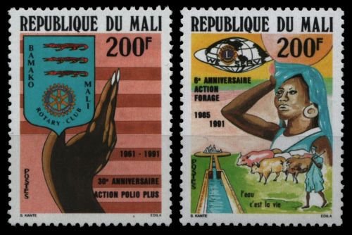 Mali 1991 - Mi-Nr. 1138-1139 ** - MNH - Lions Club & Rotary