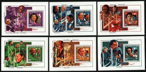 Mali 1994 - Mi-Nr. Block 46-51 A ** - MNH - Jazz-Musiker