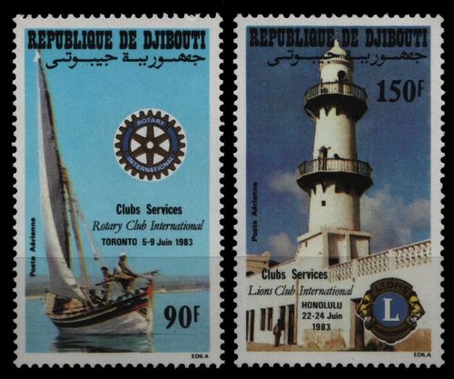 Dschibuti 1983 - Mi-Nr. 372-373 ** - MNH - Rotary & Lions Club