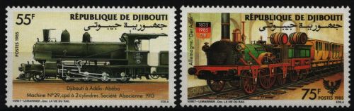 Dschibuti 1985 - Mi-Nr. 439-440 ** - MNH - Eisenbahn / Trains