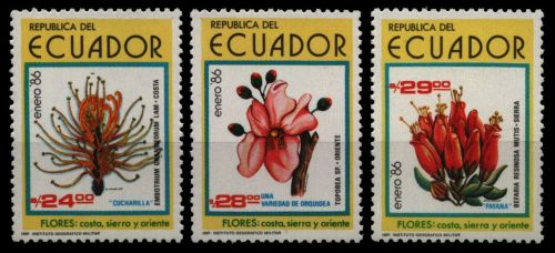 Ecuador 1986 - Mi-Nr. 2015-2017 ** - MNH - Blumen / Flowers
