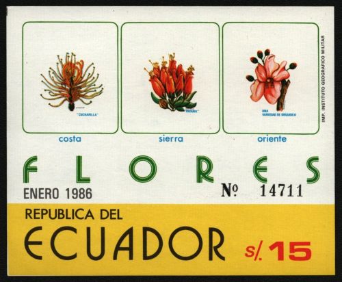 Ecuador 1986 - Mi-Nr. Block 122 ** - MNH - Blumen / Flowers