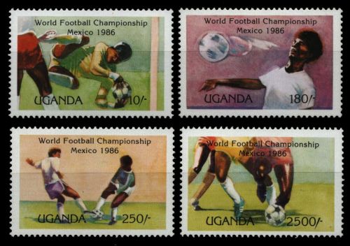 Uganda 1986 - Mi-Nr. 460-463 ** - MNH - Fußball / Soccer