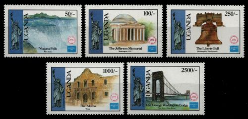 Uganda 1986 - Mi-Nr. 475-479 ** - MNH - AMERIPEX `86