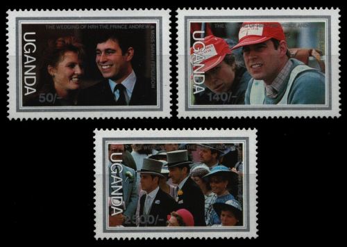 Uganda 1986 - Mi-Nr. 490-492 ** - MNH - Hochzeit Prinz Edward