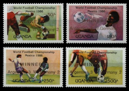 Uganda 1986 - Mi-Nr. 494-497 ** - MNH - Fußball / Soccer