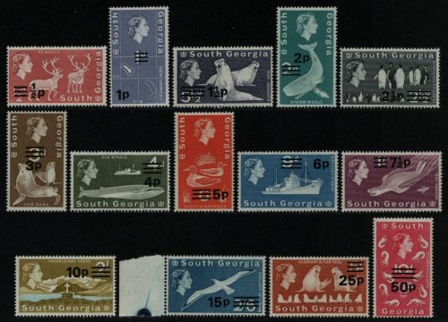 Süd-Georgien 1971 - Mi-Nr. 25-38 ** - MNH - Freimarken - Fauna (III)