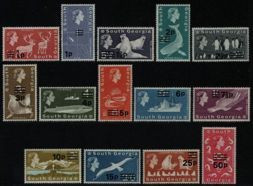 Süd-Georgien 1971 - Mi-Nr. 25-38 ** - MNH - Freimarken - Fauna (IV)
