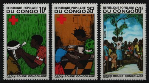 Kongo-Brazzaville 1981 - Mi-Nr. 840-842 ** - MNH - Rotes Kreuz / Red cross