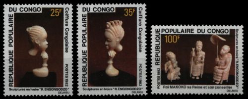 Kongo-Brazzaville 1982 - Mi-Nr. 852-854 ** - MNH - Schach / Chess