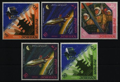 Jordanien 1965 - Mi-Nr. 541-545 A ** - MNH - Raumfahrt / Space
