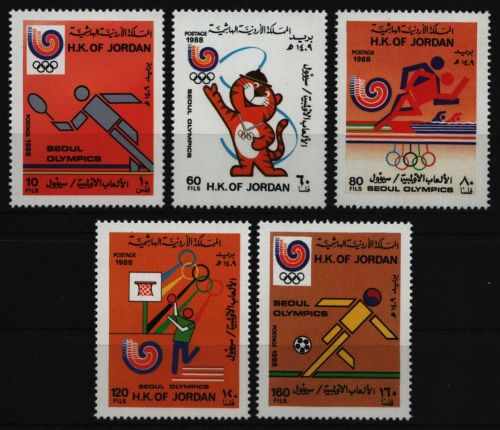 Jordanien 1988 - Mi-Nr. 1406-1410 ** - MNH - Olympia Seoul