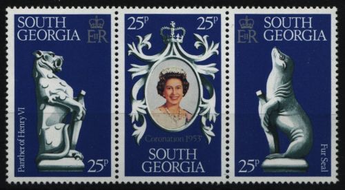 Süd-Georgien 1978 - Mi-Nr. 71-73 ** - MNH - 25 Jahre Krönung