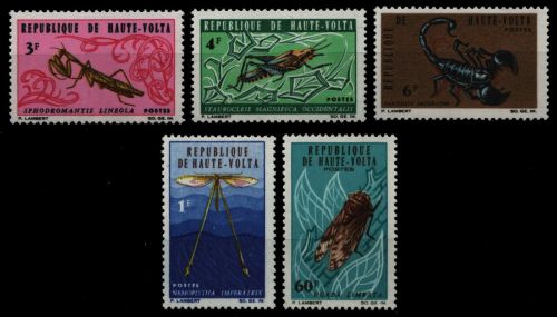 Obervolta 1966 - Mi-Nr. 201-205 ** - MNH - Insekten / Insects - Skorpione