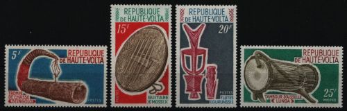 Obervolta 1971 - Mi-Nr. 324-327 ** - MNH - Musikinstrumente