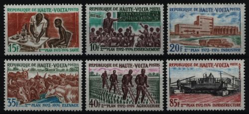 Obervolta 1972 - Mi-Nr. 377-382 ** - MNH - Entwicklungsplan