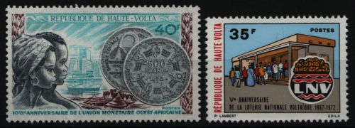 Obervolta 1972 - Mi-Nr. 383 & 384 ** - MNH - 2 Ausgaben