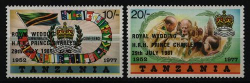Tansania 1981 - Mi-Nr. 179-180 ** - MNH - Hochzeit Charles & Diana