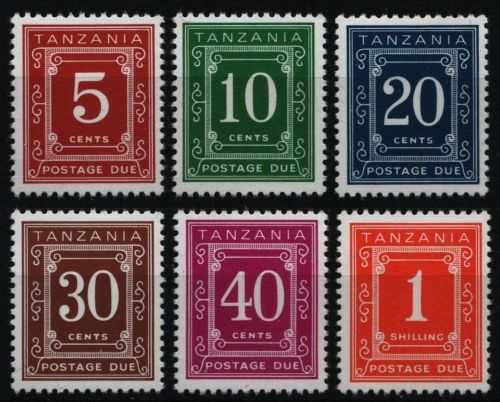 Tansania 1978 - Porto - Mi-Nr. 19-24 ** - MNH - Ziffernzeichnung