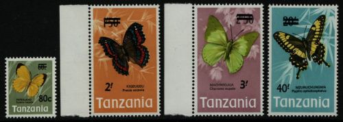 Tansania 1975 - Mi-Nr. 50-53 ** - MNH - Schmetterlinge / Butterflies