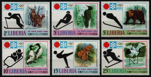 Liberia 1971 - Mi-Nr. 810-815 A ** - MNH - Olympia Sapporo