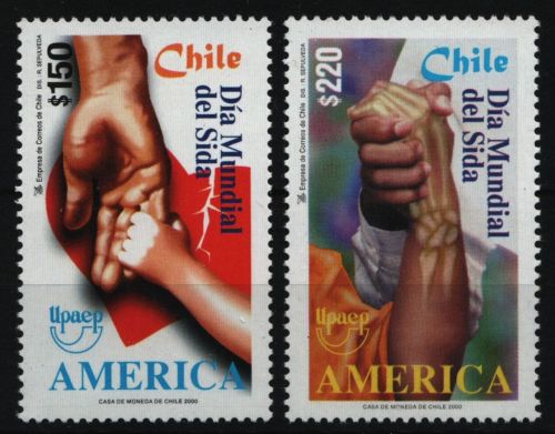 Chile 2000 - Mi-Nr. 1972-1973 ** - MNH - Kampf gegen Aids