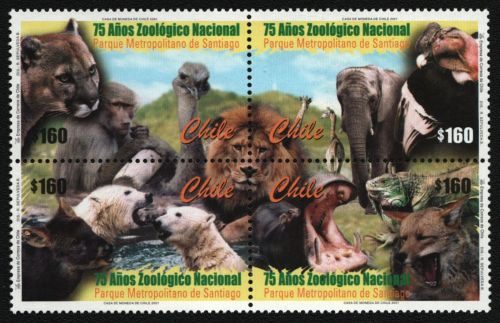 Chile 2001 - Mi-Nr. 1996-1999 ** - MNH - Wildtiere / Wild animals