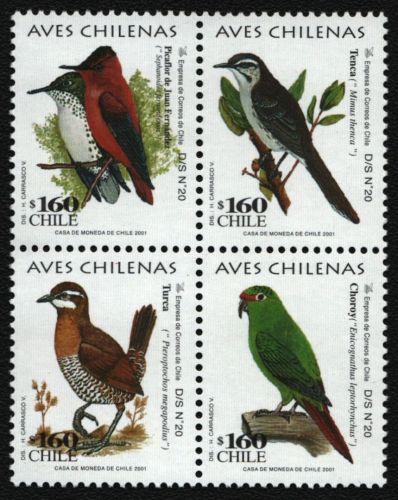 Chile 2001 - Mi-Nr. 2003-2006 ** - MNH - Vögel / Birds