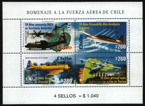 Chile 2001 - Mi-Nr. 2008-2011 ** - MNH - Flugzeuge / Airplanes