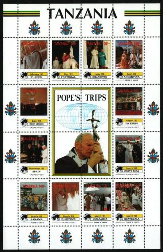 Tansania 1992 - Mi-Nr. 1122-1133 ** - MNH - Papst Johannes Paul II