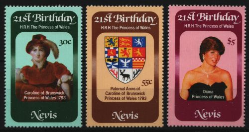 Nevis 1982 - Mi-Nr. 71-73 ** - MNH - Prinzessin Diana