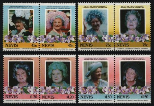 Nevis 1985 - Mi-Nr. 292-299 ** - MNH - 85. Geburtstag der Queen Mum