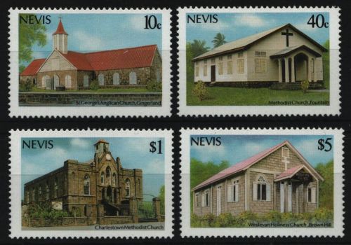 Nevis 1986 - Mi-Nr. 452-455 ** - MNH - Kirchen / Churches - Weihnachten / X-mas
